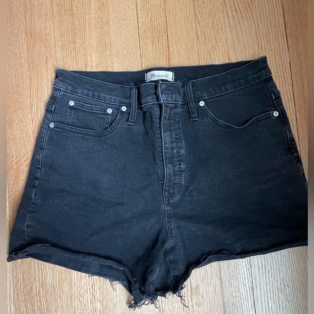 Madewell - High Rise Denim Shorts - black denim - size 32